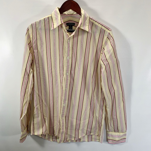 Club Monaco Other - Club Monaco Shirt Button Up Striped Yellow Cotton
